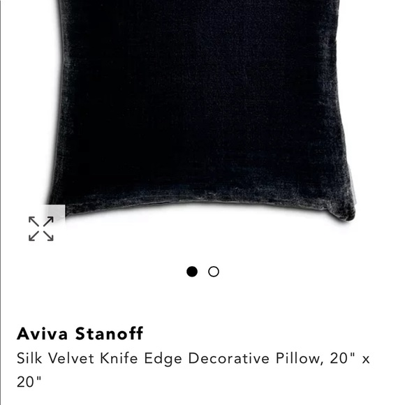 2 Charcoal Velvet 20x20 Aviva Stanoff Pillows - Picture 7 of 8